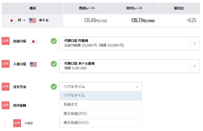 住信SBIネット銀行(米ドル)購入